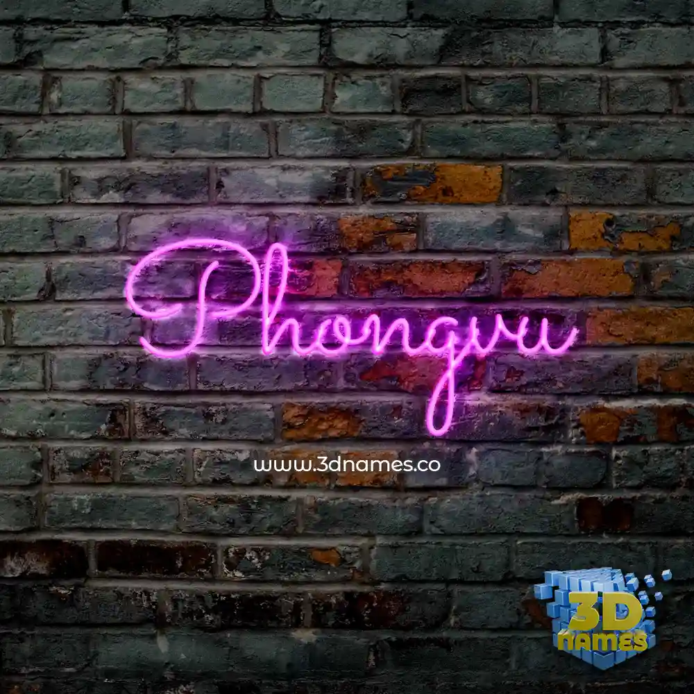phongvu in Pink Neon style - 3D name wallpaper