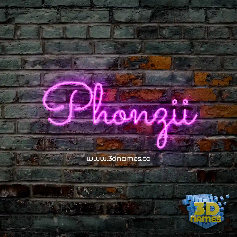phonzii in Pink Neon style - 3D name wallpaper