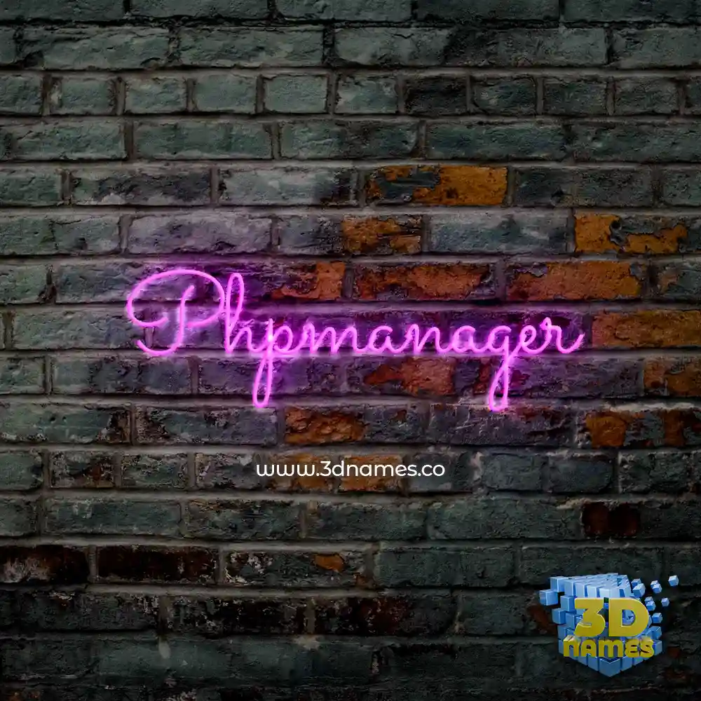 phpmanager in Pink Neon style - 3D name wallpaper