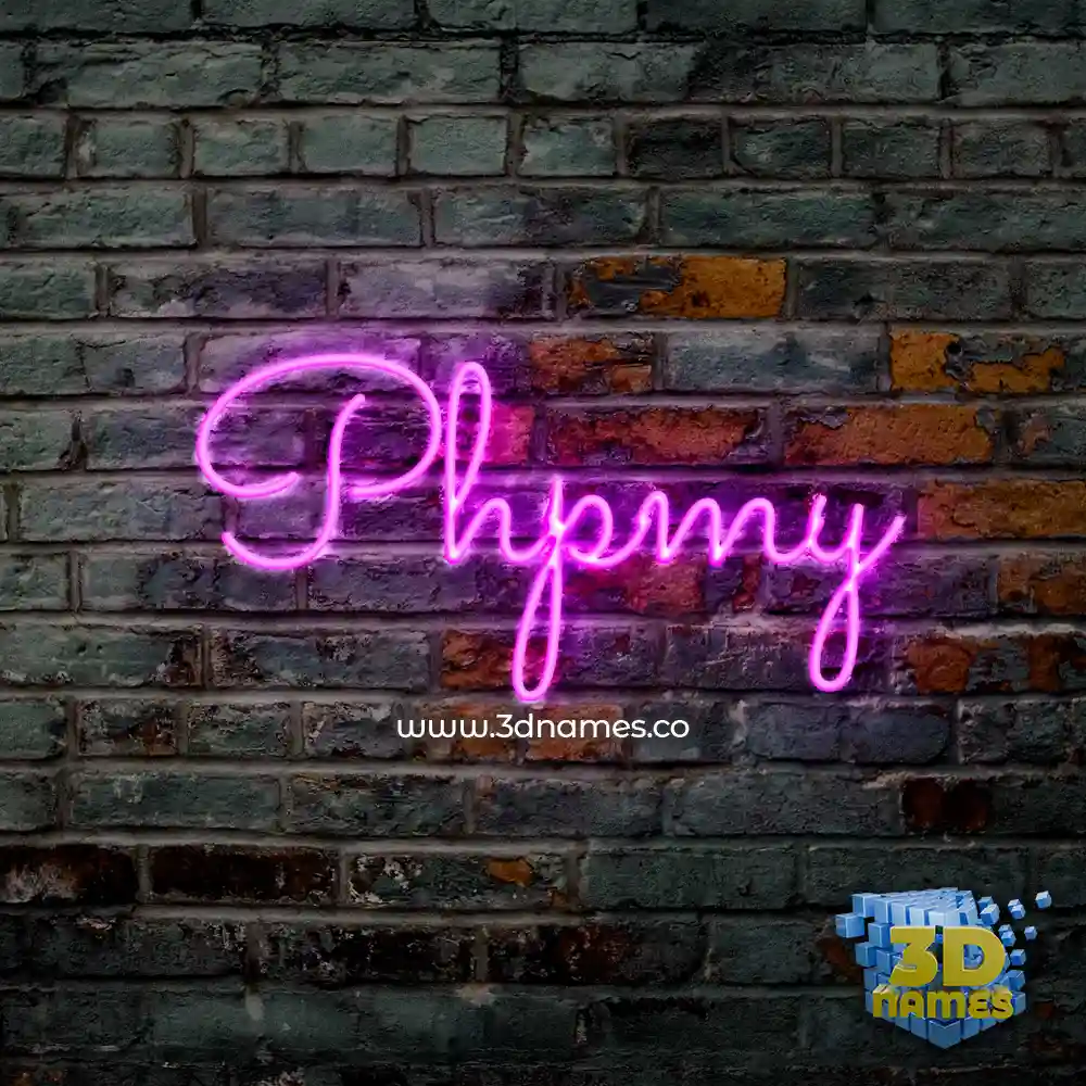 phpmy in Pink Neon style - 3D name wallpaper