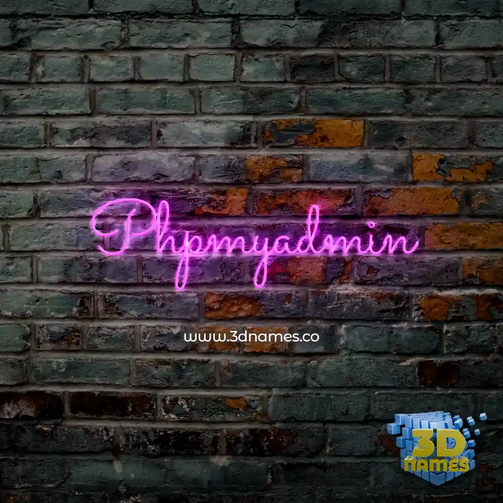 phpmyadmin in Pink Neon style - 3D name wallpaper