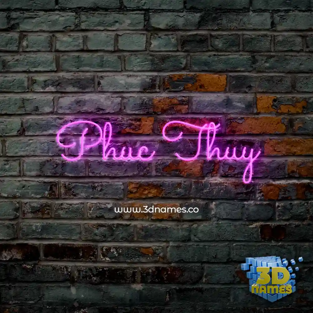 phuc thuy in Pink Neon style - 3D name wallpaper