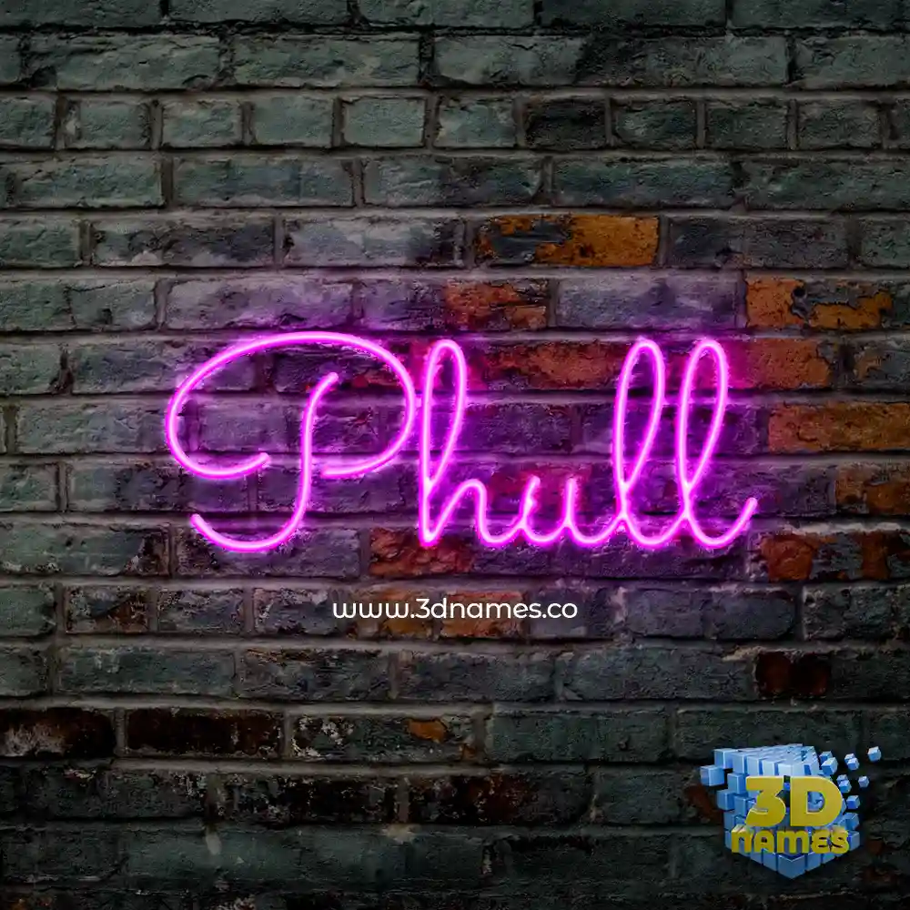 phull in Pink Neon style - 3D name wallpaper