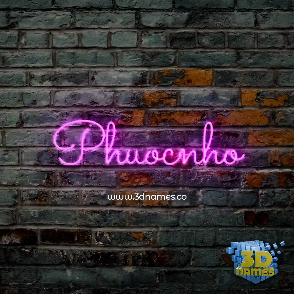 phuocnho in Pink Neon style - 3D name wallpaper