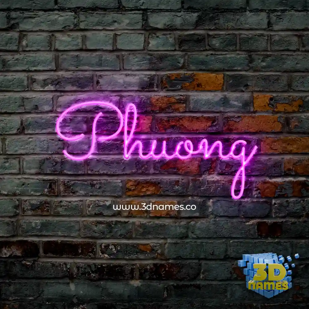 phuong in Pink Neon style - 3D name wallpaper