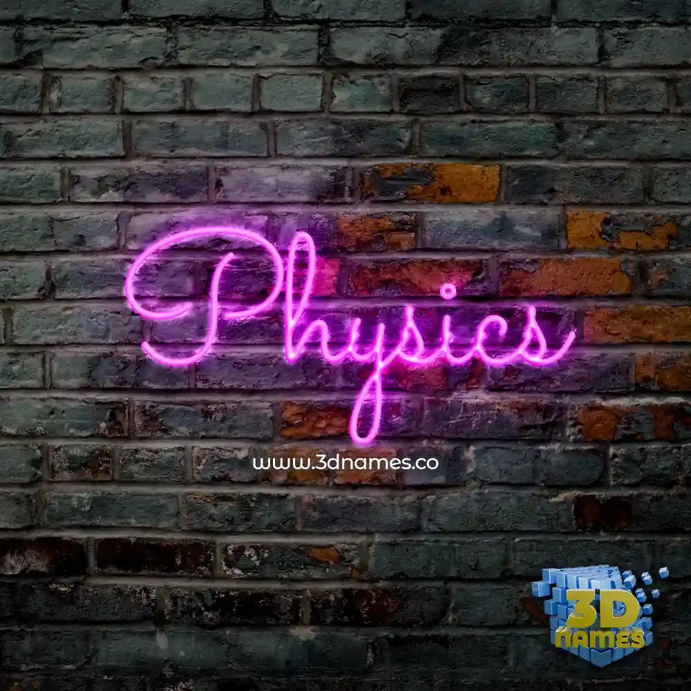 physics in Pink Neon style - 3D name wallpaper