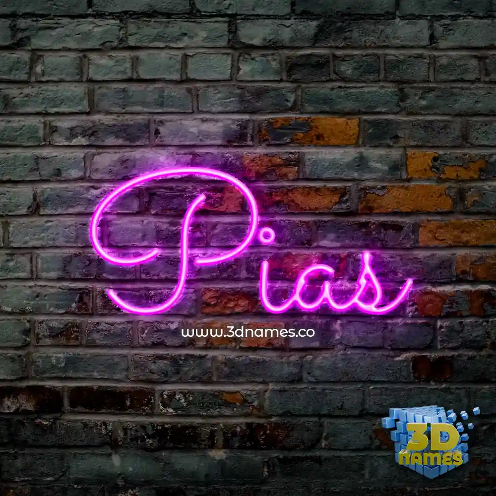 pias in Pink Neon style - 3D name wallpaper