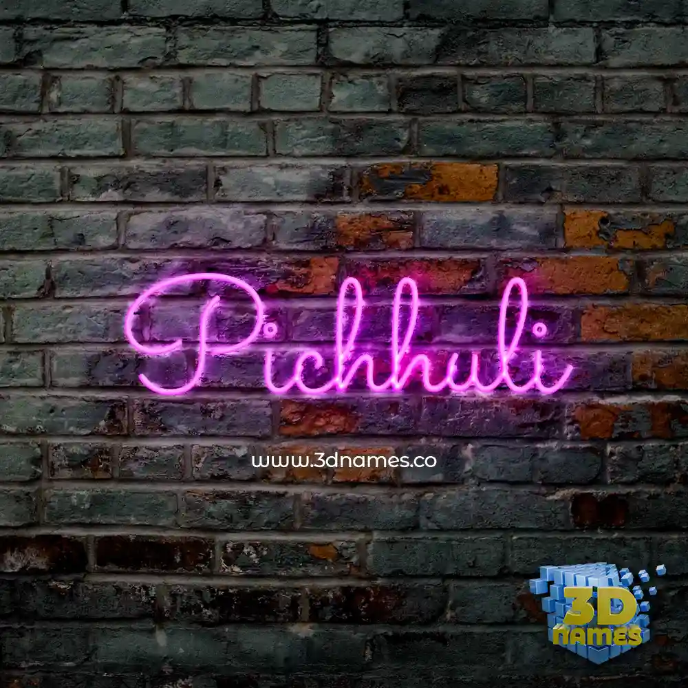 pichhuli in Pink Neon style - 3D name wallpaper