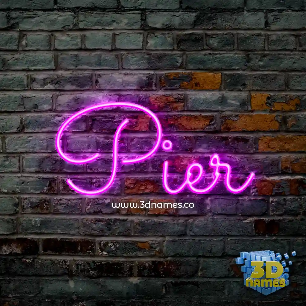 pier in Pink Neon style - 3D name wallpaper