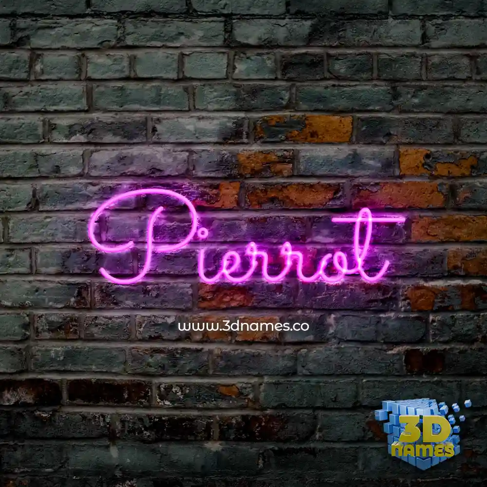 pierrot in Pink Neon style - 3D name wallpaper