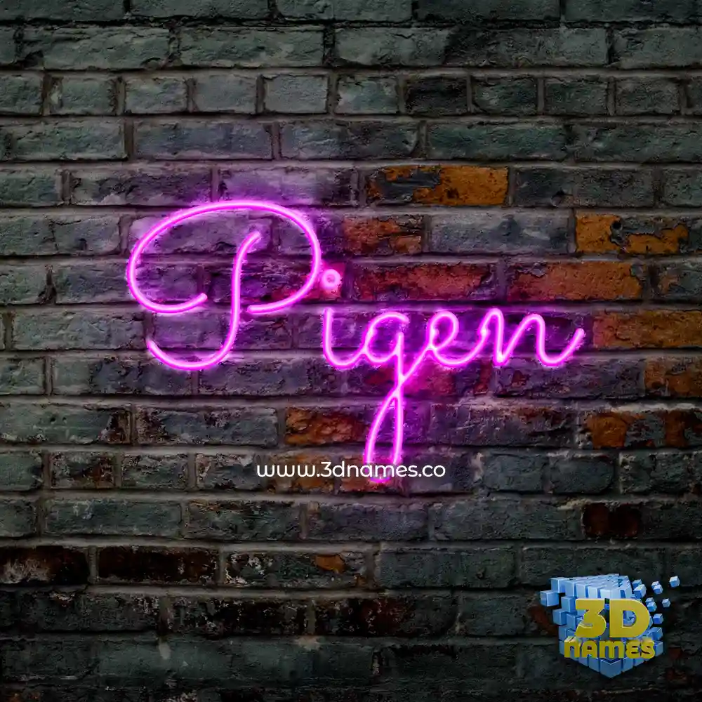 pigen in Pink Neon style - 3D name wallpaper