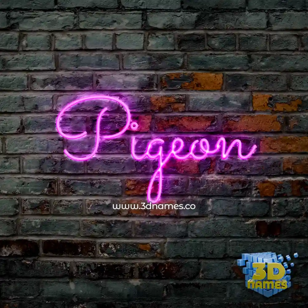 pigeon in Pink Neon style - 3D name wallpaper