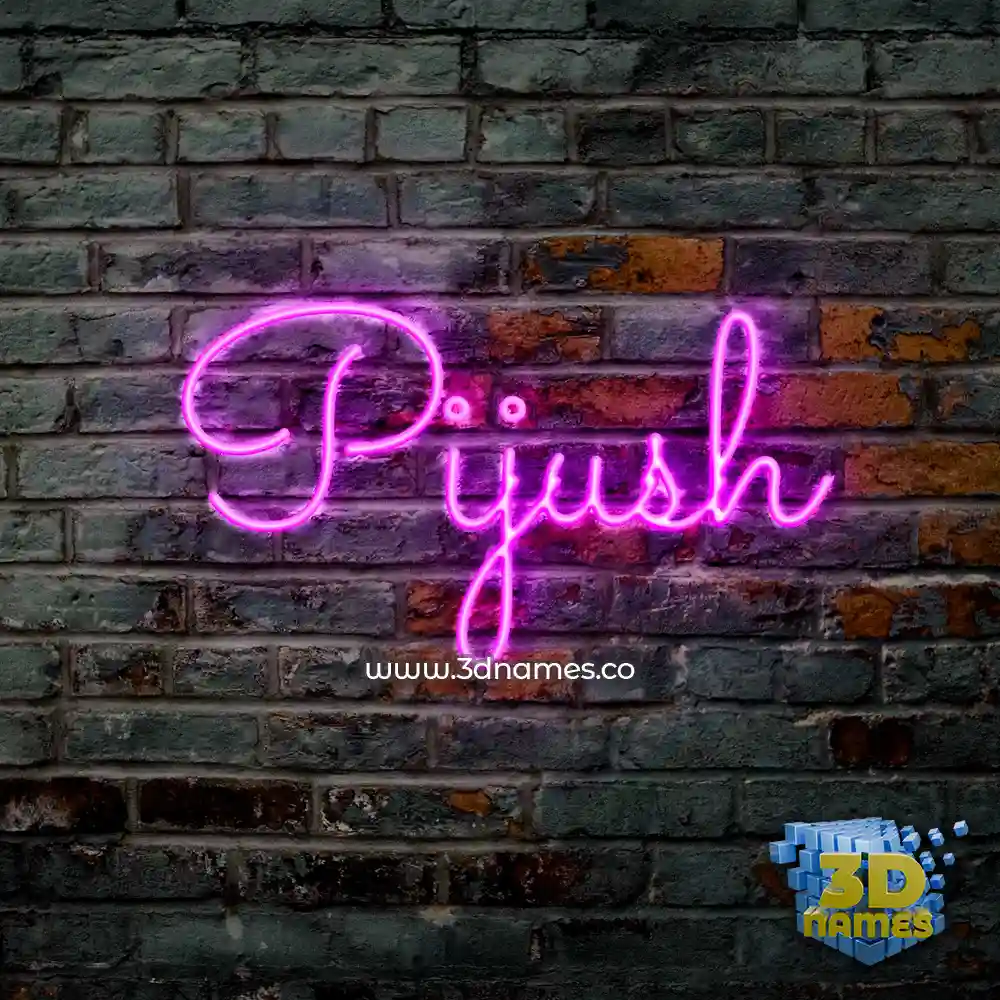 pijush in Pink Neon style - 3D name wallpaper