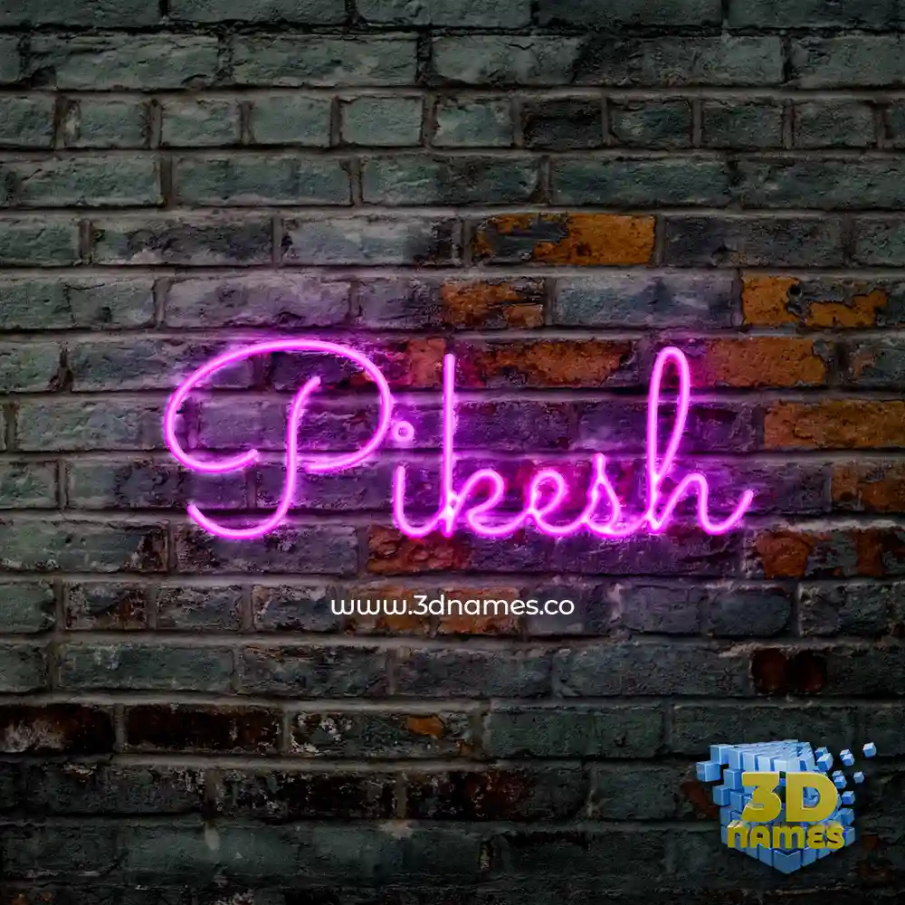 pikesh in Pink Neon style - 3D name wallpaper