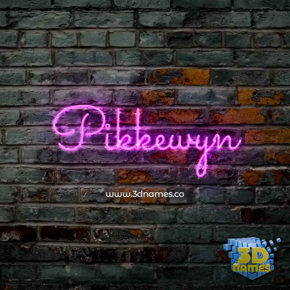 pikkewyn in Pink Neon style - 3D name wallpaper