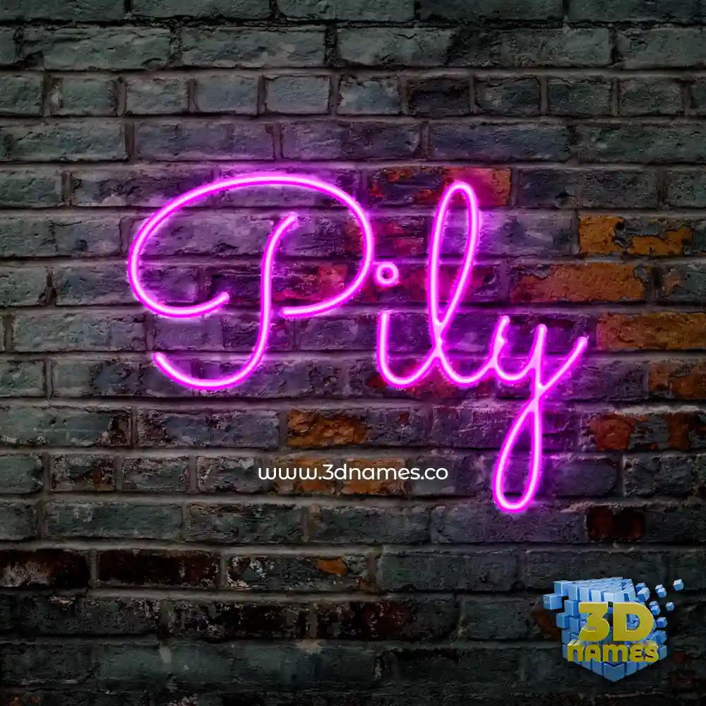 pily in Pink Neon style - 3D name wallpaper