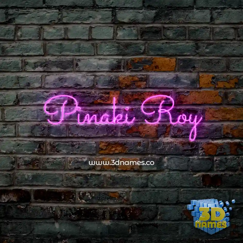 pinaki roy in Pink Neon style - 3D name wallpaper