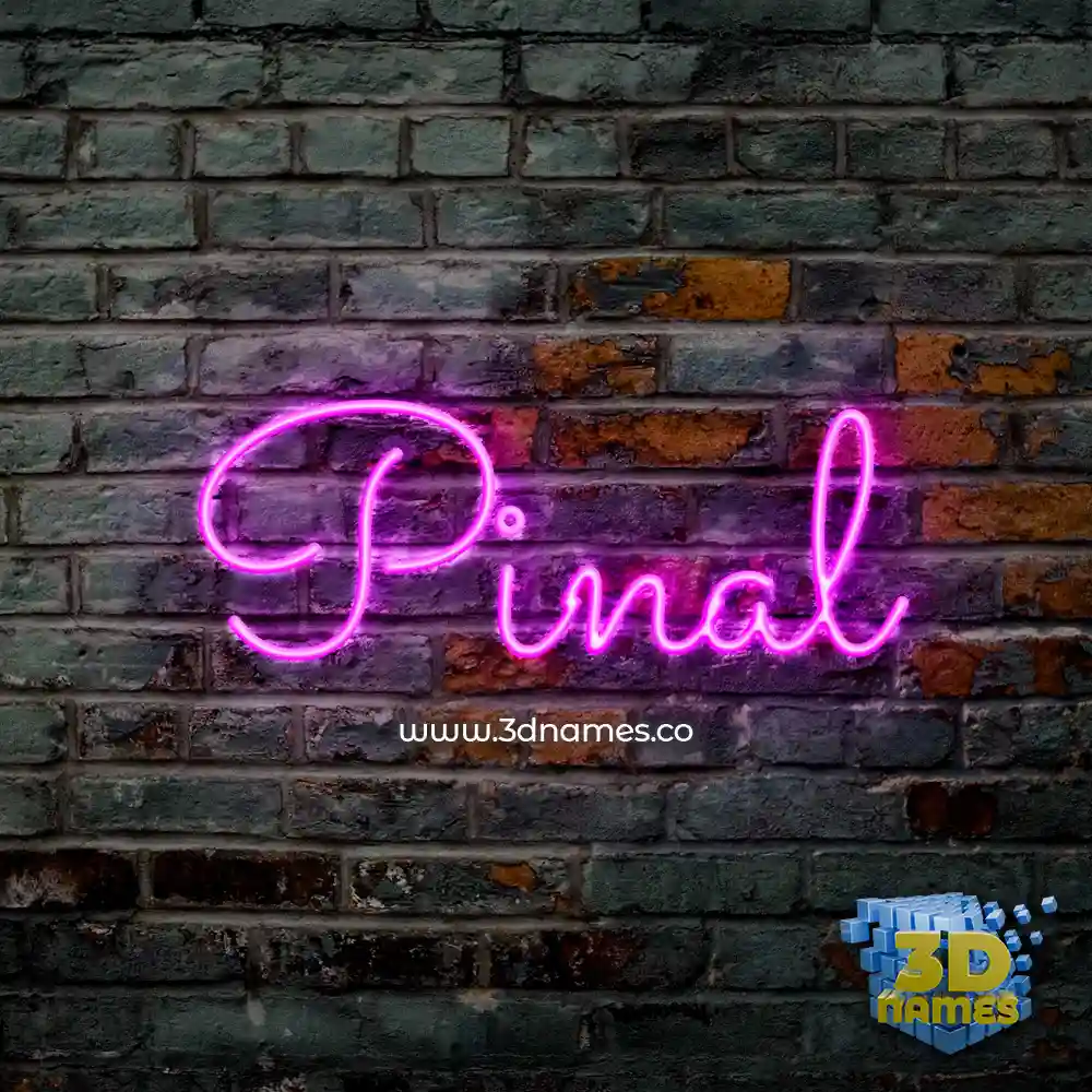 pinal in Pink Neon style - 3D name wallpaper