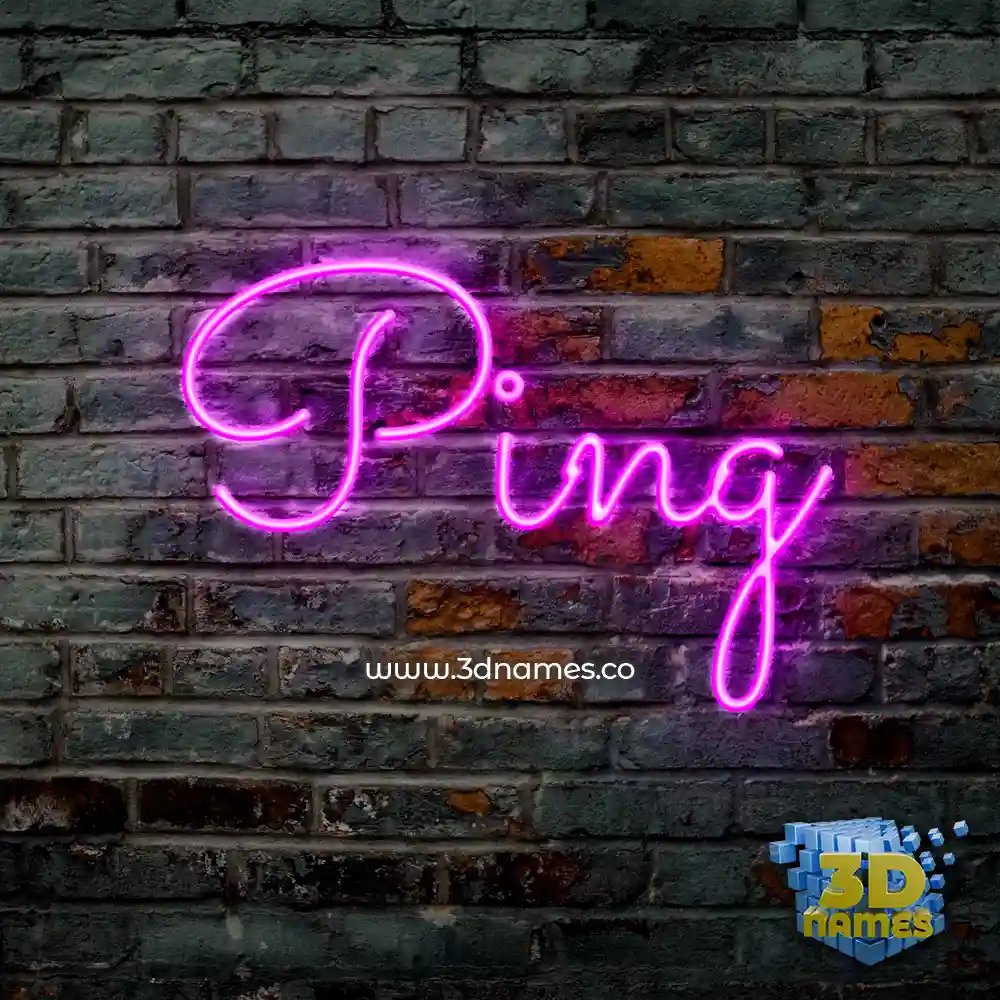 ping in Pink Neon style - 3D name wallpaper