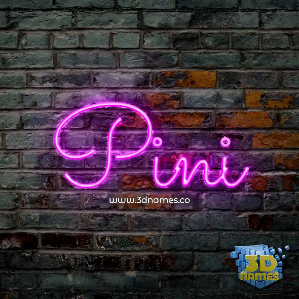 pini in Pink Neon style - 3D name wallpaper