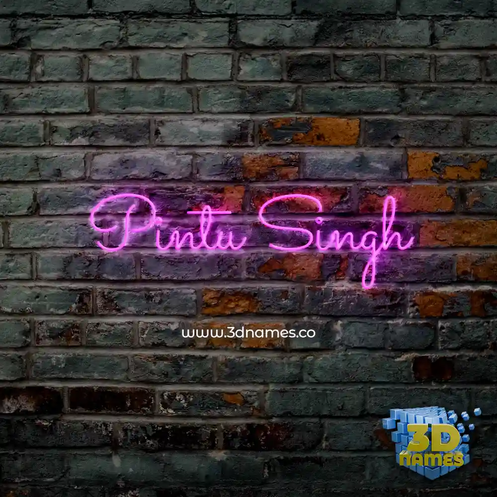 pintu singh in Pink Neon style - 3D name wallpaper