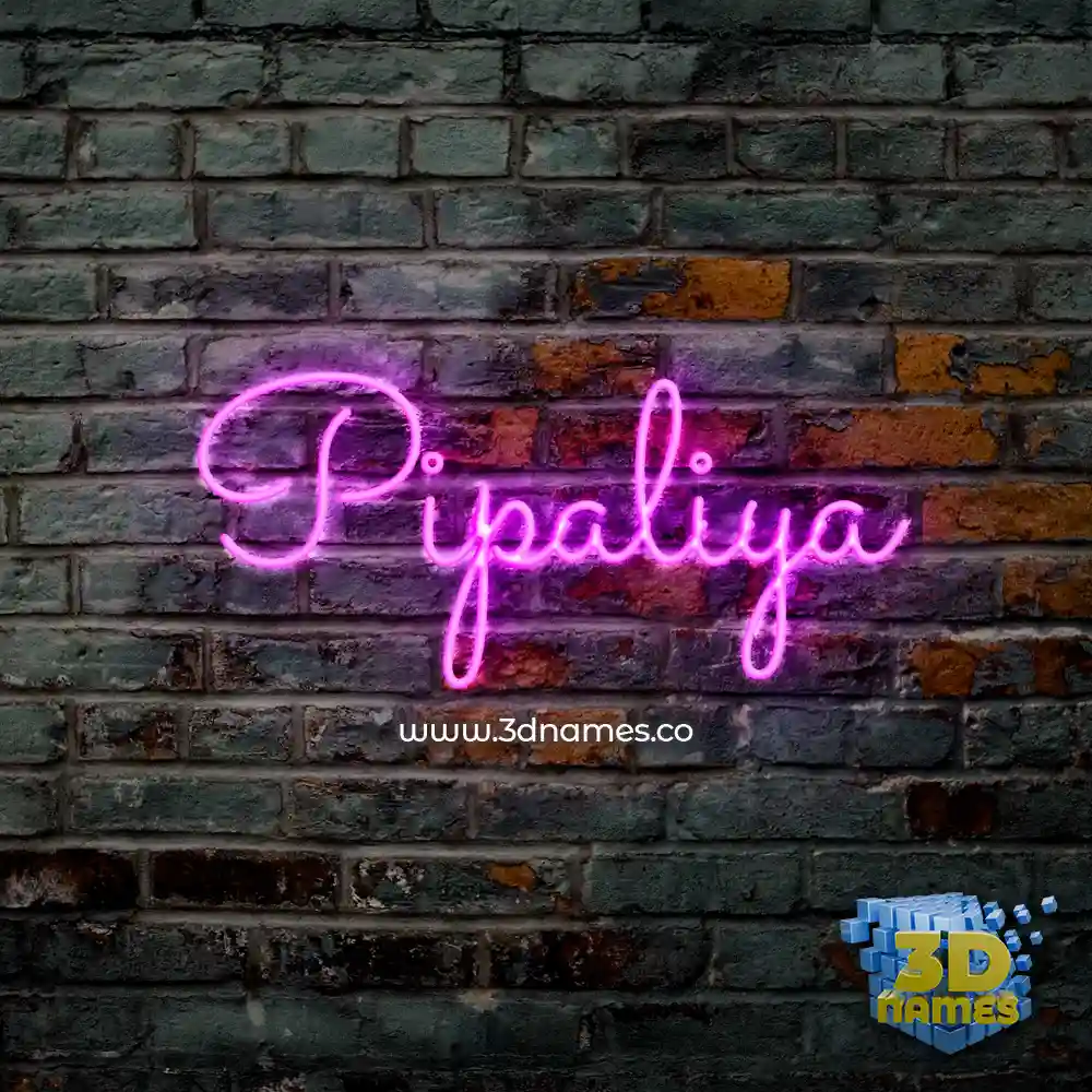 pipaliya in Pink Neon style - 3D name wallpaper
