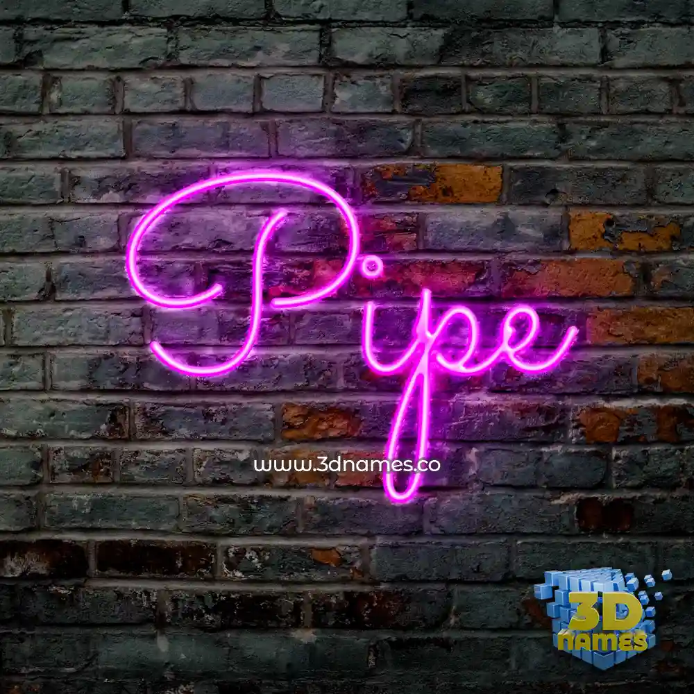pipe in Pink Neon style - 3D name wallpaper