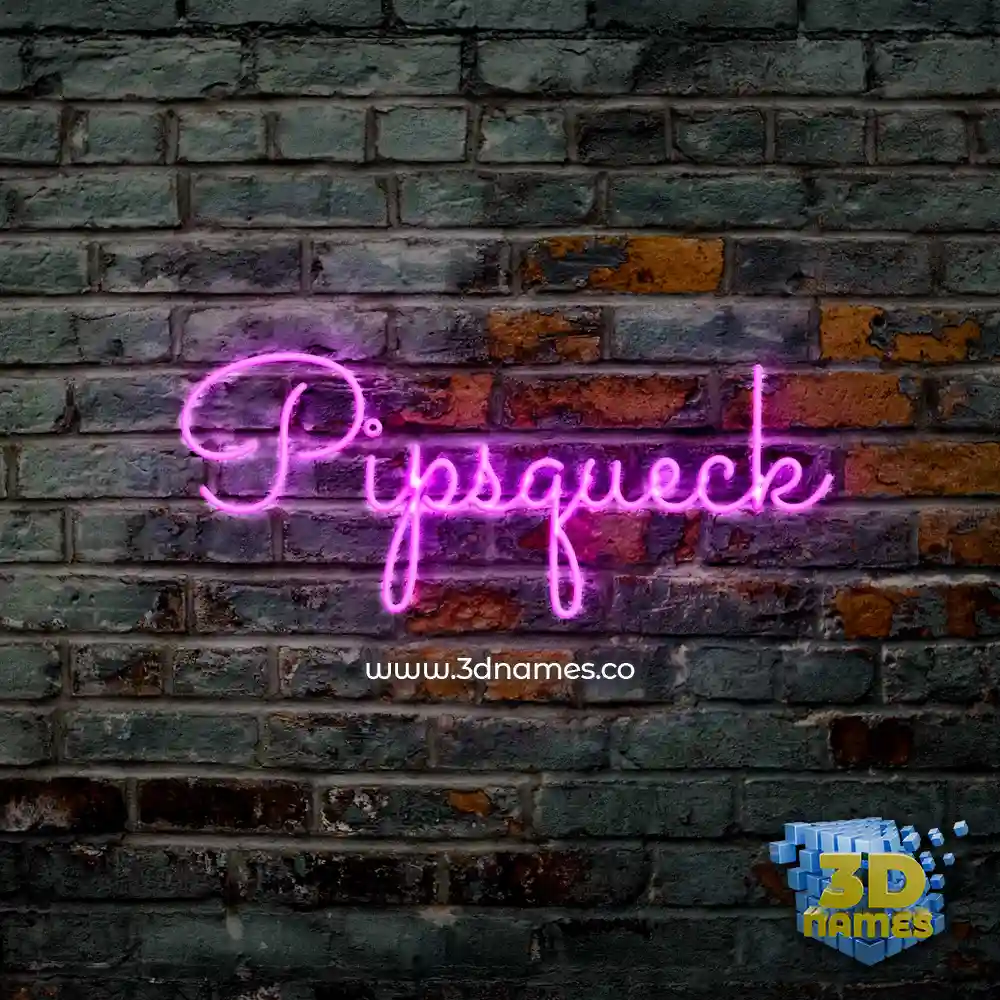 pipsqueck in Pink Neon style - 3D name wallpaper