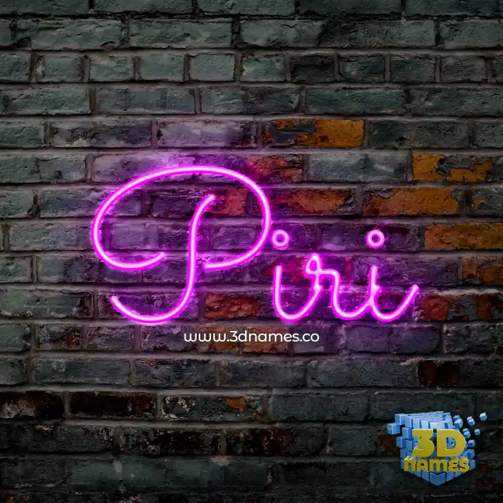 piri in Pink Neon style - 3D name wallpaper