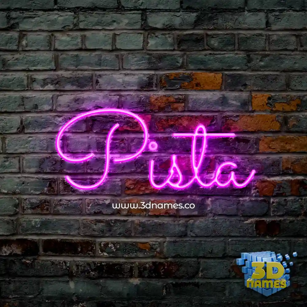 pista in Pink Neon style - 3D name wallpaper