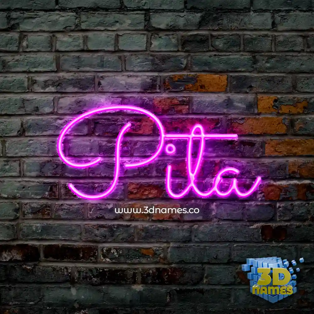 pita in Pink Neon style - 3D name wallpaper