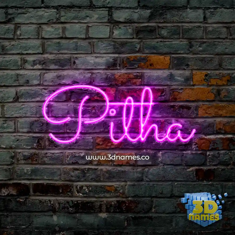 pitha in Pink Neon style - 3D name wallpaper