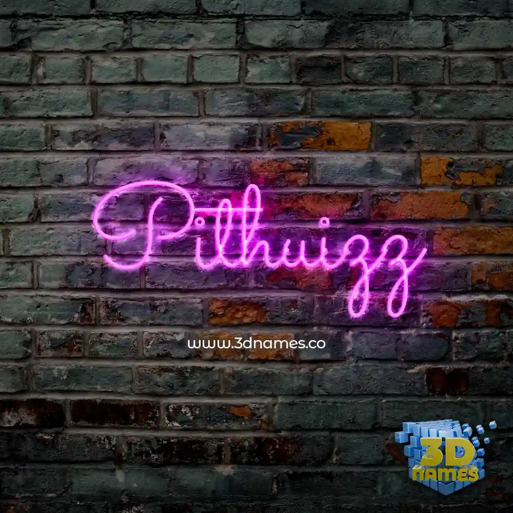 pithuizz in Pink Neon style - 3D name wallpaper