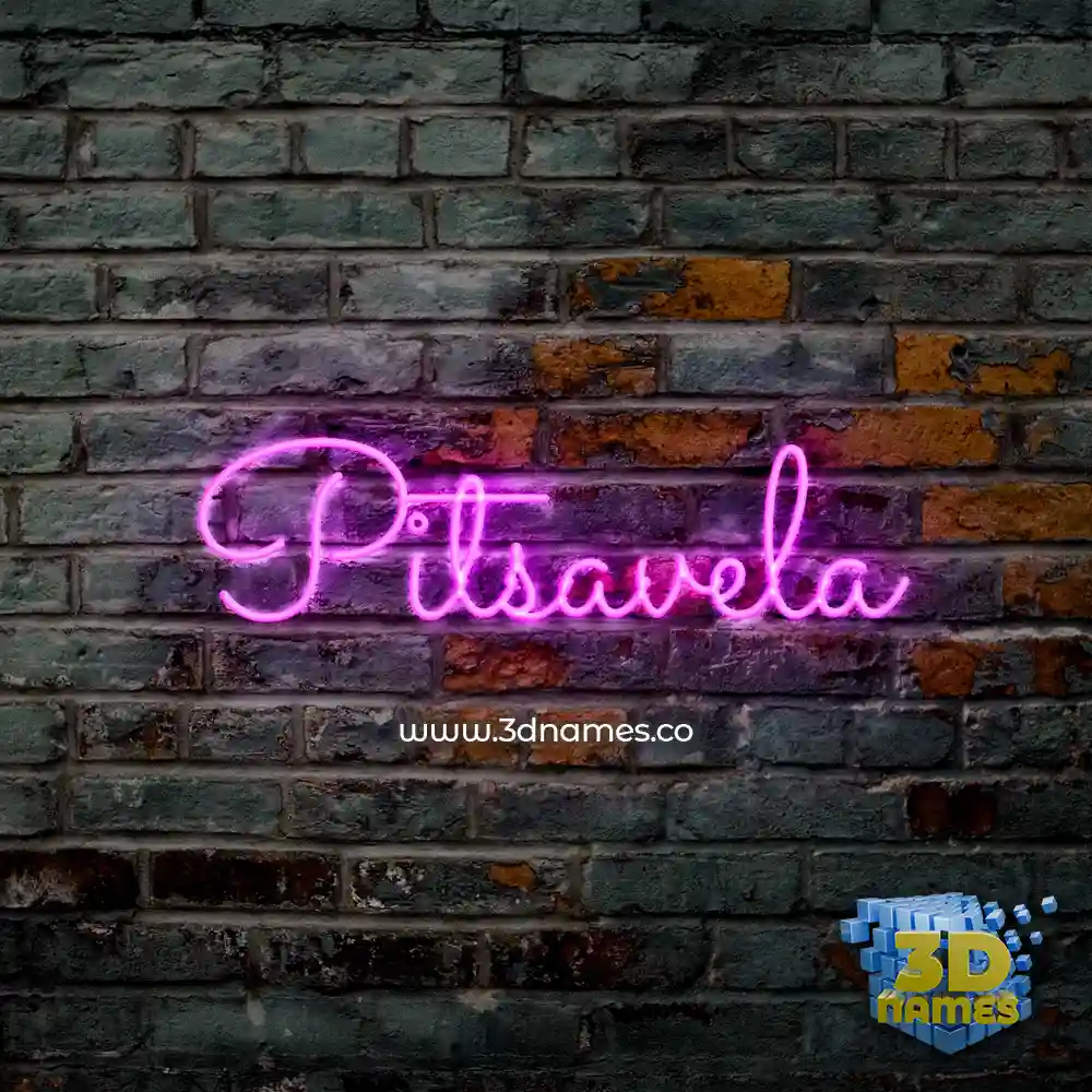 pitsavela in Pink Neon style - 3D name wallpaper