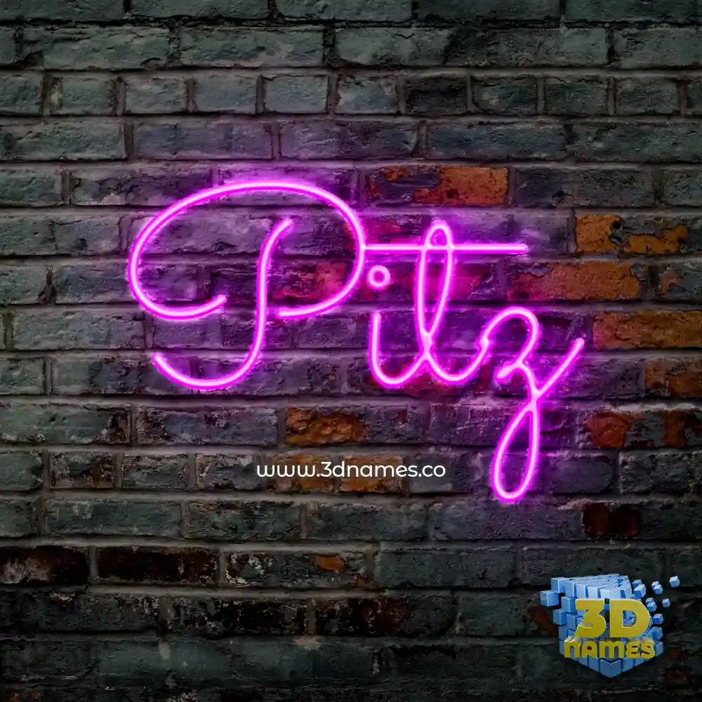 pitz in Pink Neon style - 3D name wallpaper