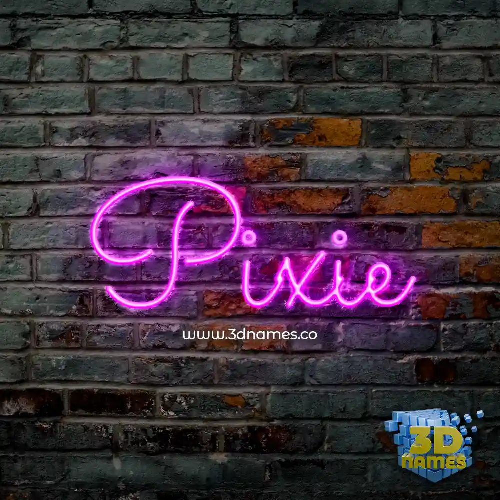 pixie in Pink Neon style - 3D name wallpaper