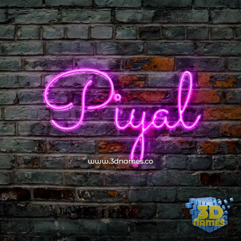piyal in Pink Neon style - 3D name wallpaper
