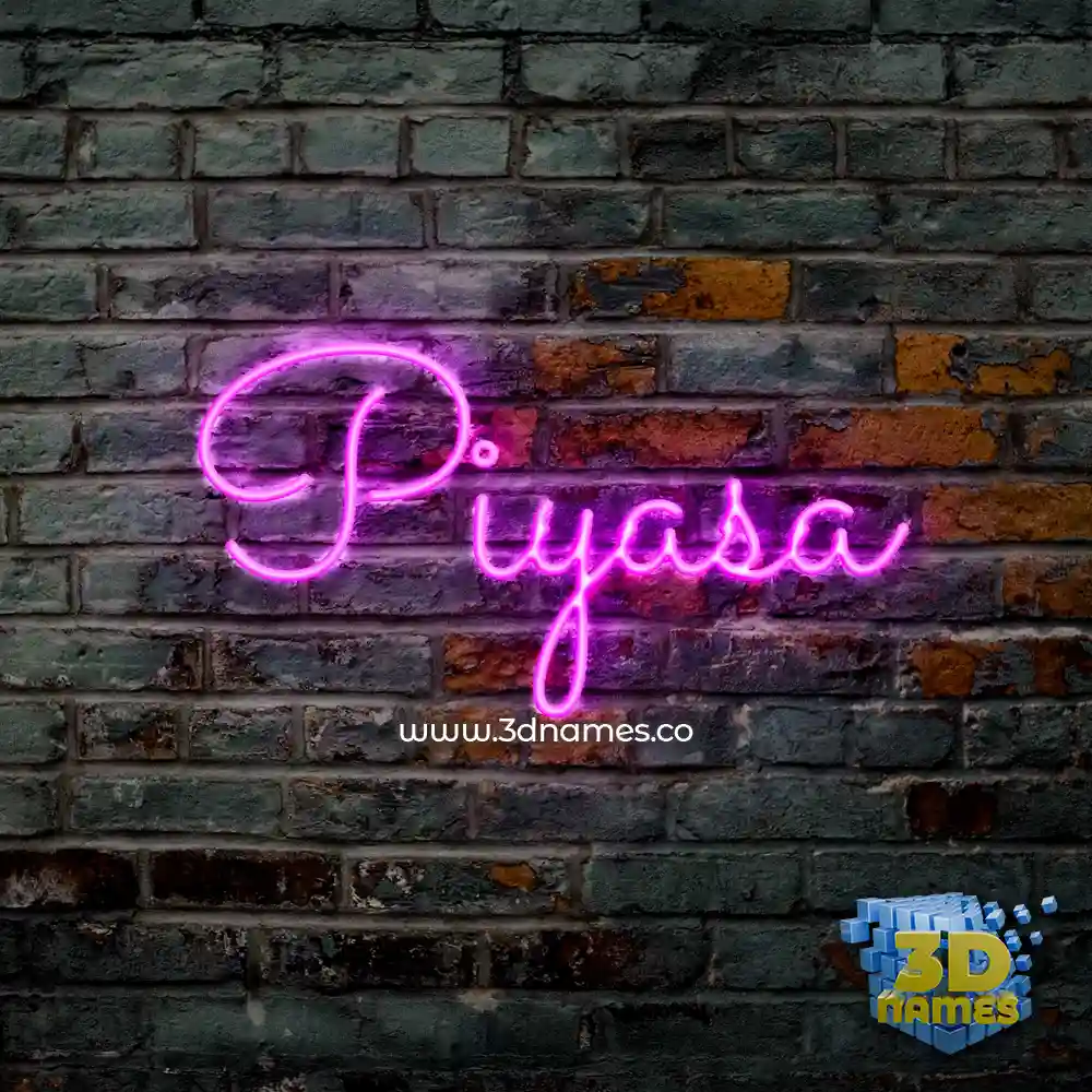 piyasa in Pink Neon style - 3D name wallpaper