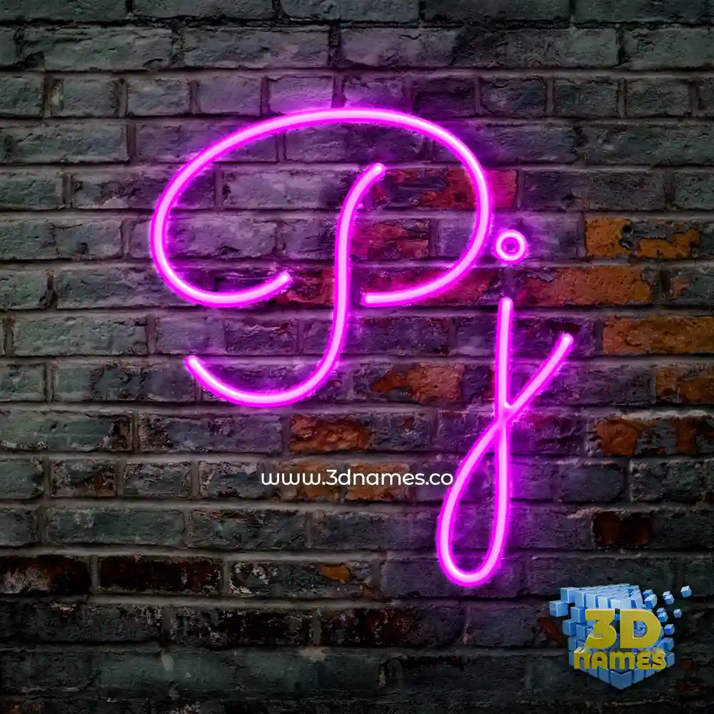 pj in Pink Neon style - 3D name wallpaper