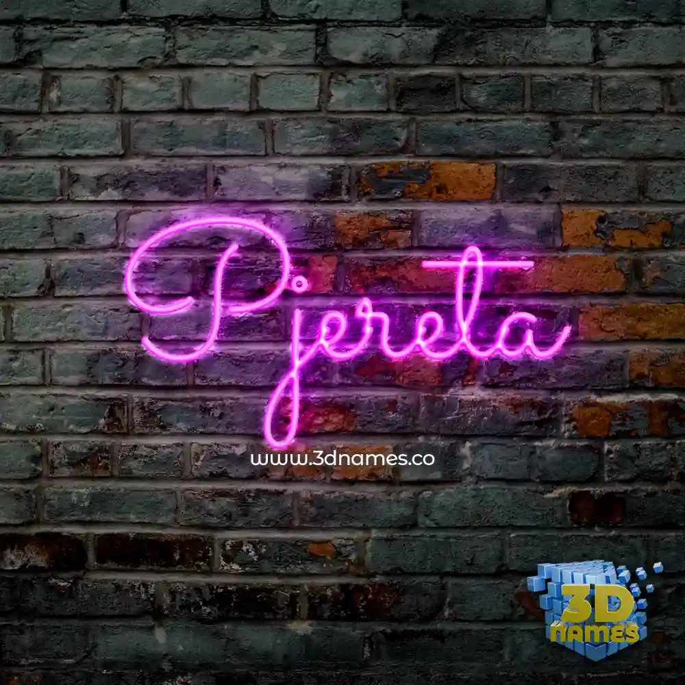 pjereta in Pink Neon style - 3D name wallpaper