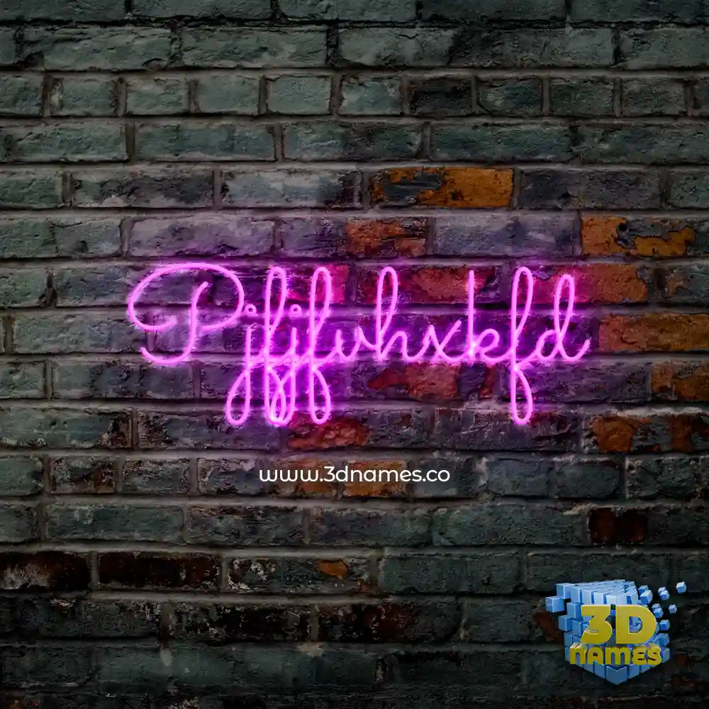 pjfjfvhxkfd in Pink Neon style - 3D name wallpaper