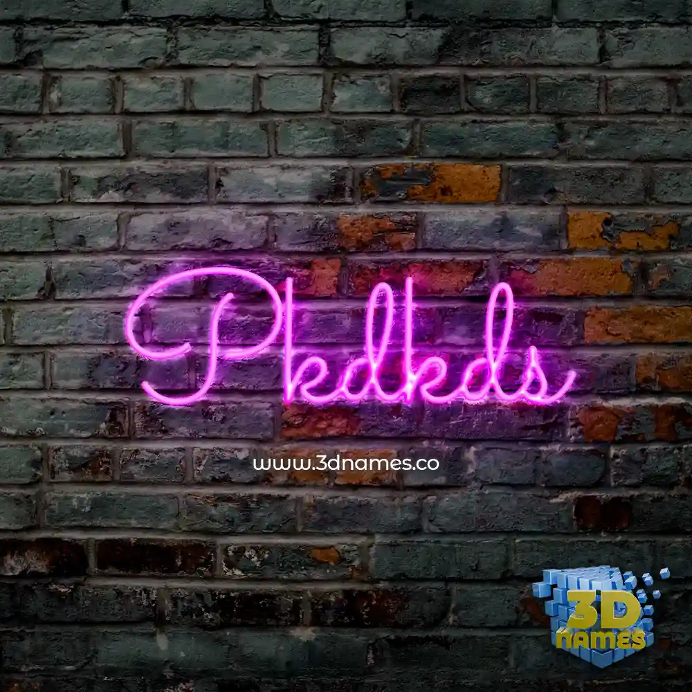 pkdkds in Pink Neon style - 3D name wallpaper