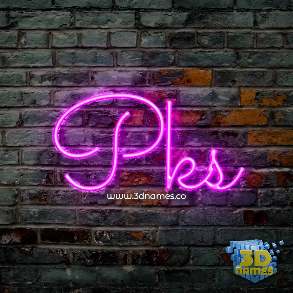 pks in Pink Neon style - 3D name wallpaper
