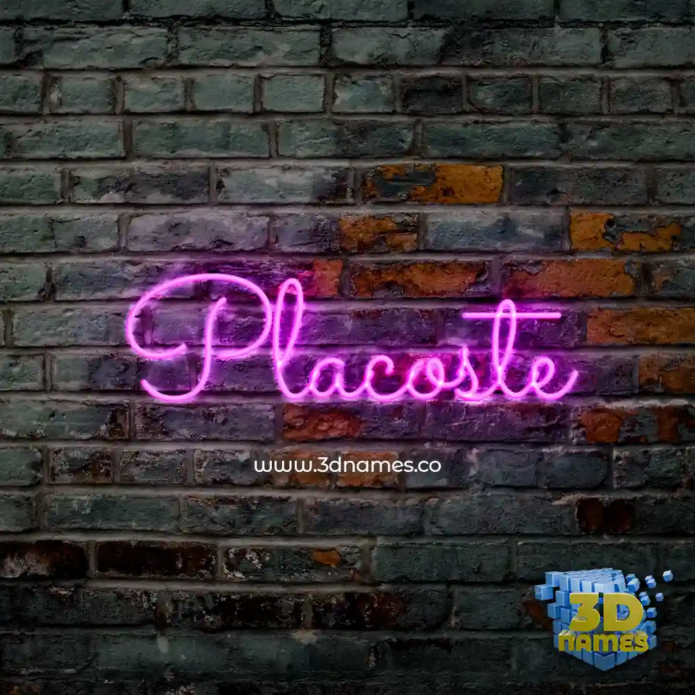 placoste in Pink Neon style - 3D name wallpaper