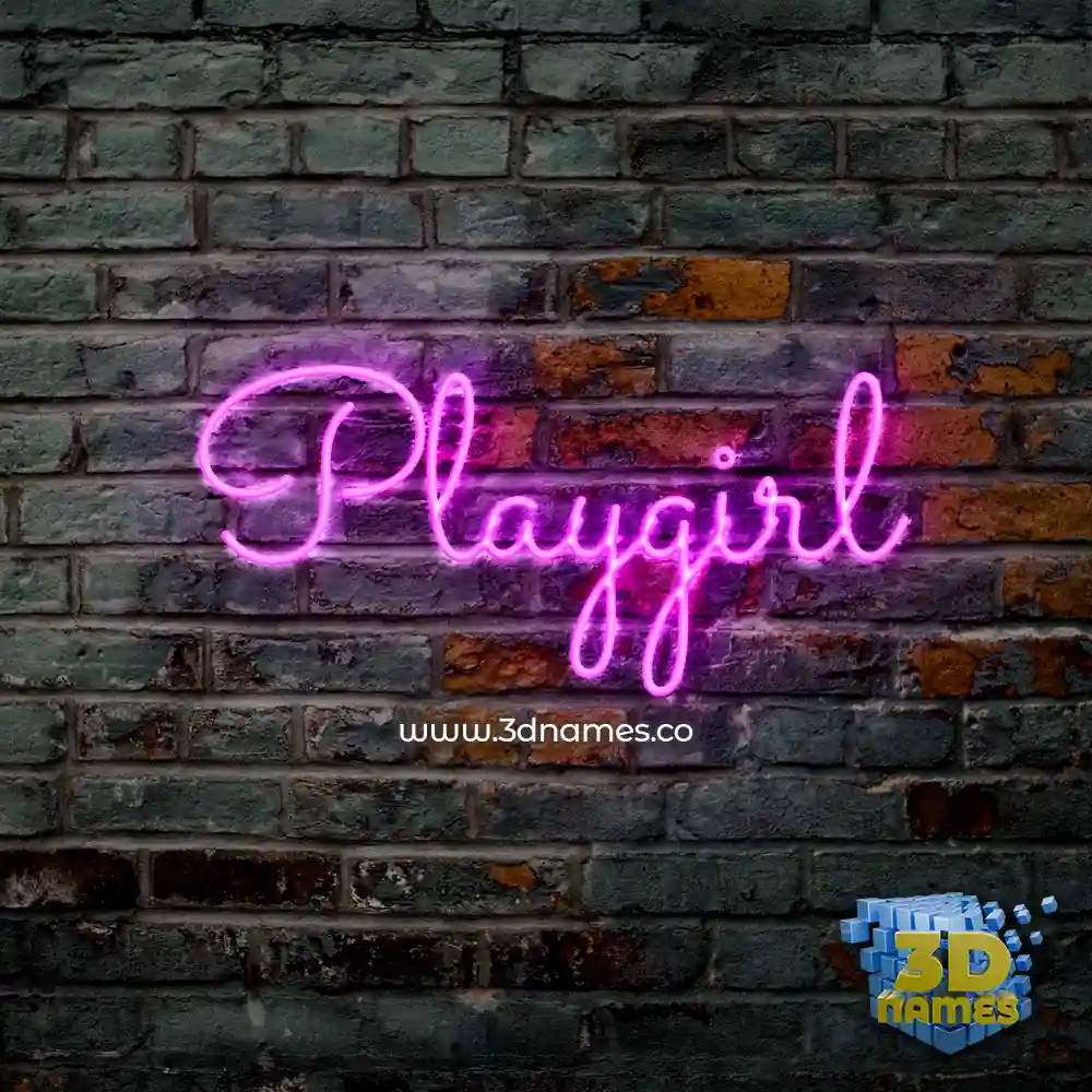 playgirl in Pink Neon style - 3D name wallpaper