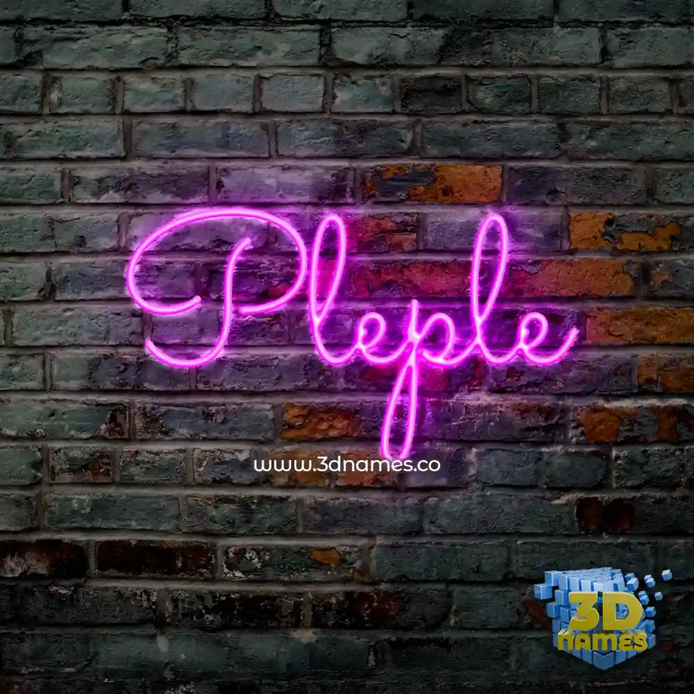 pleple in Pink Neon style - 3D name wallpaper