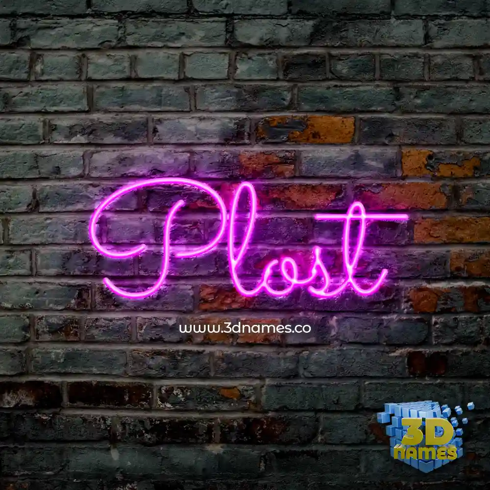 plost in Pink Neon style - 3D name wallpaper
