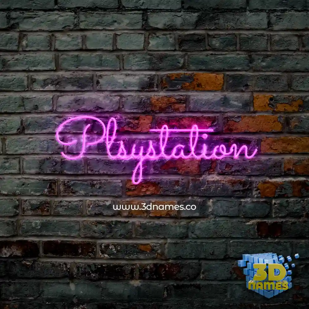 plsystation in Pink Neon style - 3D name wallpaper