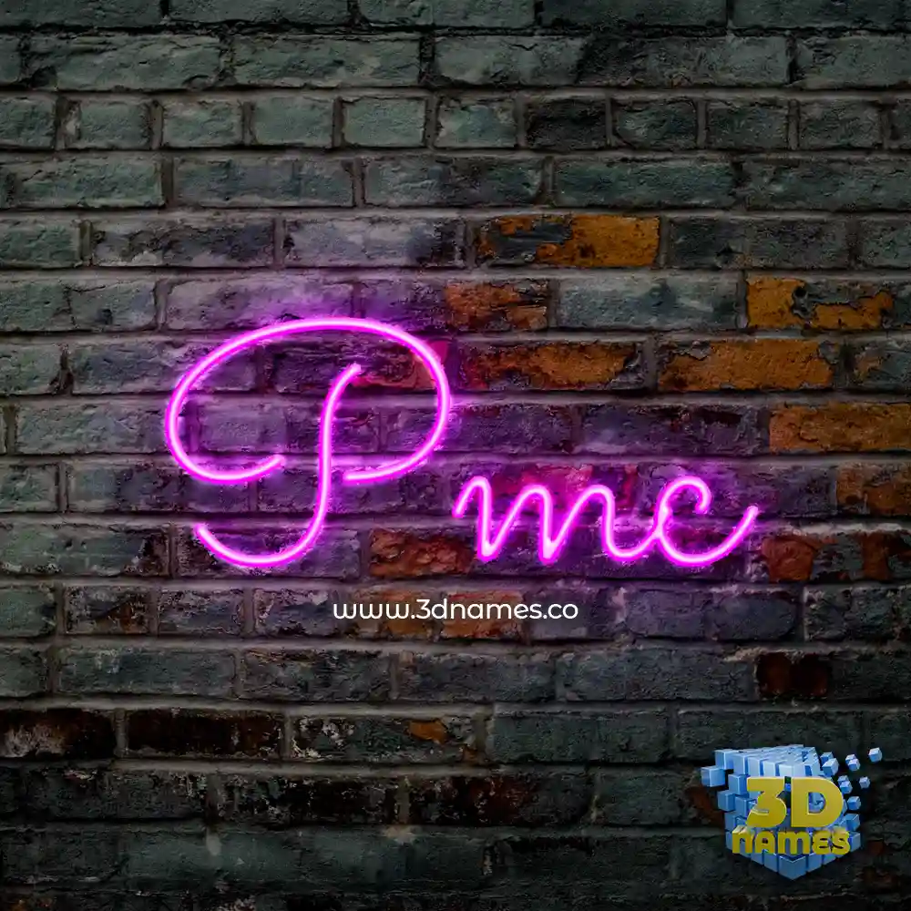 pmc in Pink Neon style - 3D name wallpaper