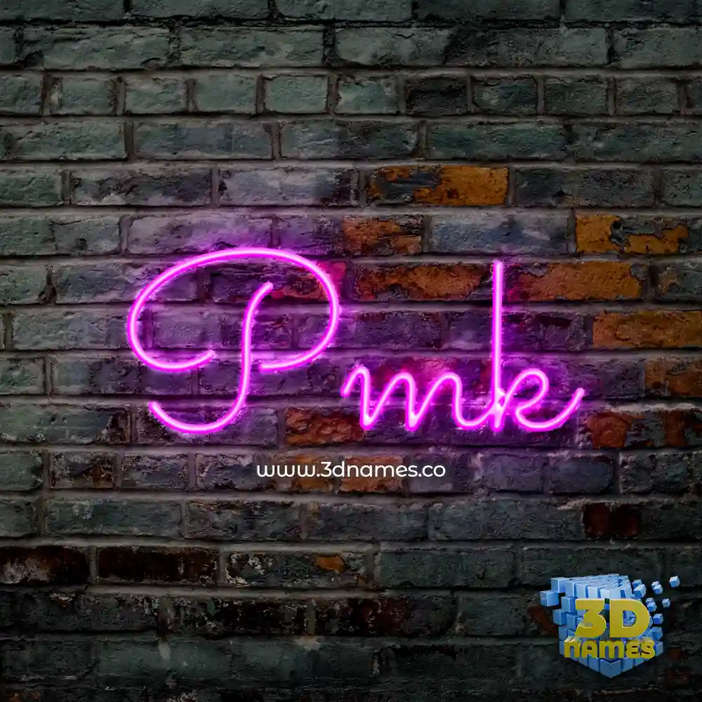 pmk in Pink Neon style - 3D name wallpaper